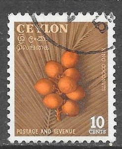 Ceylon 329: 10c King Coconuts, used, F-VF