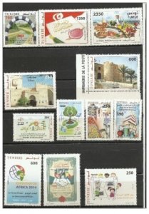 2013- 2014- 2015- Tunisia- Tunisie- Full years.MNH**(stamps and Blocks) 