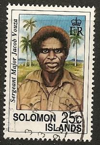 Solomon Isls. 718 Used 1992 25c Sgt. Major Jacob Vouza