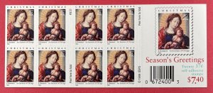 3820a MADONNA & CHILD -  Gossaert Booklet Pane of 20 US 37¢ Stamps MNH 2003