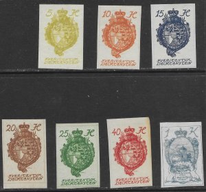 Liechtenstein #18-22,24,25  imperf. mh.