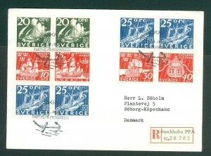 Sweden.  FDC. 1966. Navy Ships On Stamps. Reg# 28783 Engr: S. Ewert. Denmark.