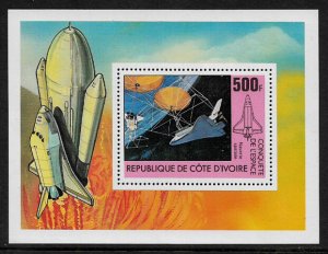 Ivory Coast #589 MNH S/Sheet - Space