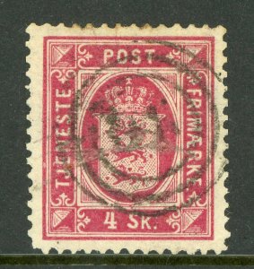 Denmark 1871 Official 14x13½ Scott O2 VFU N870