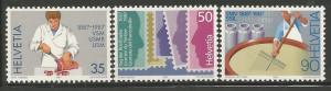 SWITZERLAND 810-812, MNH, C/SET OF 3 STAMPS, 1987 TYPE