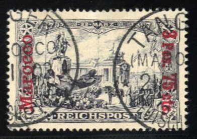 German Colonies, German Offices in Morocco #18 Cat$65, 1901 3p75c on 3m, used...