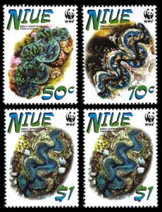 Niue WWF Small Giant Clam 4v SG#909-912 MI#973-976 SC#769 a-d