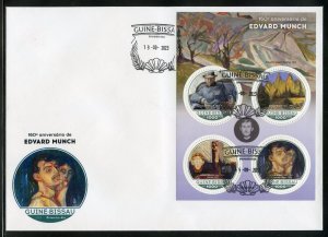 GUINEA-BISSAU 2023 160th ANN OF EDVARD MUNCH PAINTINGS SHEET FDC