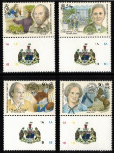 BIOT 2016 Authors; Scott 458-61, SG 498-501; MNH