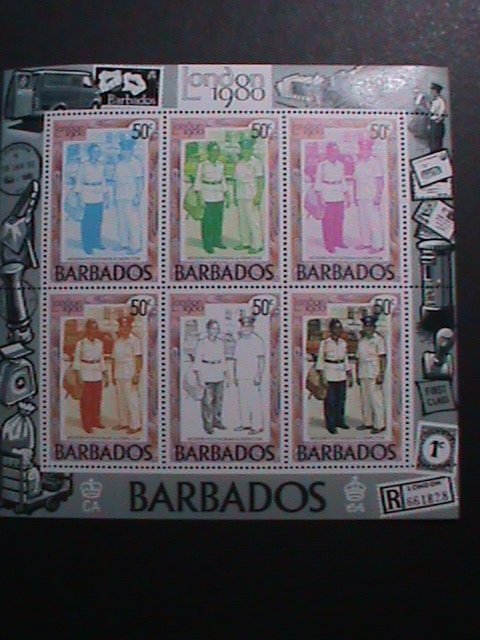 ​BARBADOS-1980-SC#533-LONDON'80 INTERNATIONAL STAMP SHOW MNH-S/S-VERY FINE