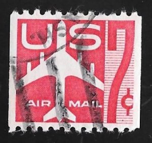 C61 7 cents Jet Silhouette, coil Stamp used EGRADED SUPERB 100 XXF