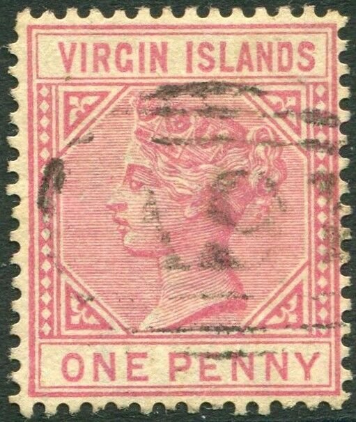 BRITISH VIRGIN ISLANDS-1883 1d Pale Rose Sg 29 FINE USED V33648