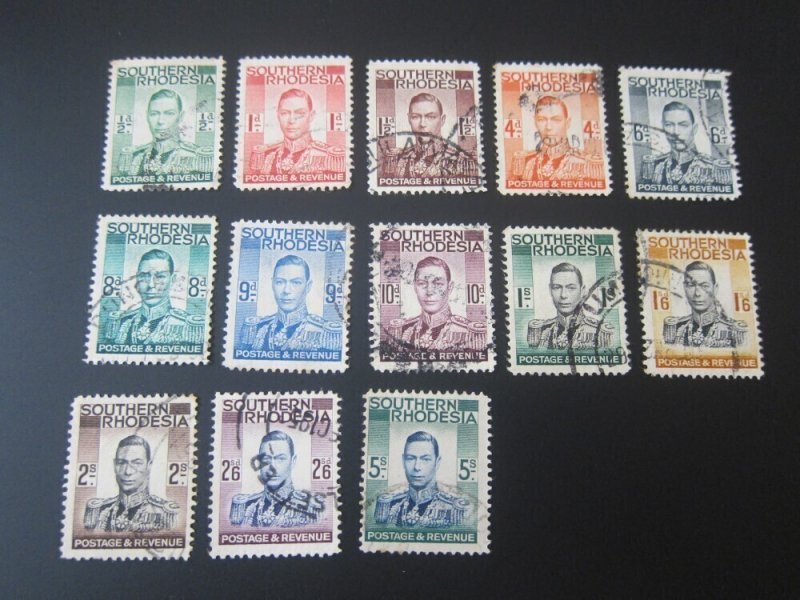 Southern Rhodesia 1937 Sc 42-54 set FU