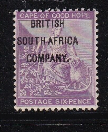 Album Treasures Rhodesia Scott # 47 6p  Cape of Good Hope Overprint  Mint Hinged