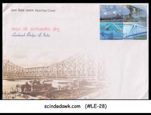 INDIA - 2007 LANDMARK BRIDGES OF INDIA - 4V SE-TENANT  FDC LARGE SIZE