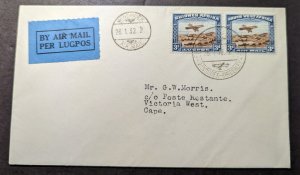 1932 South West Africa Airmail Cover Windhoek to Victoria West Cape Town