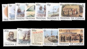 Tristan da Cunha #332-343 Cat$12.15, 1983 Ships, complete set, never hinged