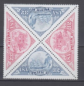 (B) USA #3130-31 Pacific 97 Block of 4 stamps MNH