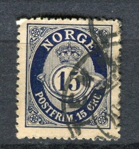 NORWAY; Early 1900s fine used Numeral issue 15ore. fine Shade + Postmark