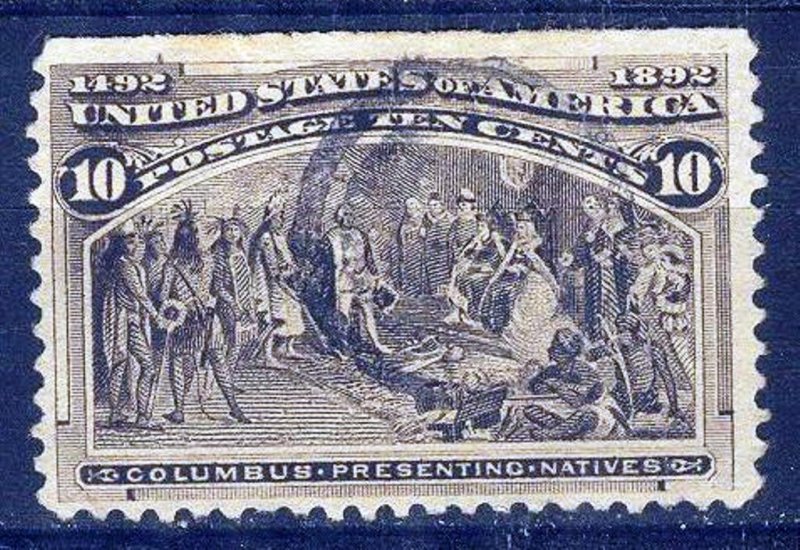 United States USA 1893 C. Columbus Discovery of America Sc. 237 Used Thin paper