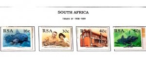 P)1988 SOUTH AFRICA, ANNIVERY STAMPS, FISH, TEACHERS, GRAHAMSTOWN, SET 4, MNH