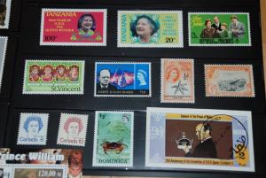 ROYALTY STAMPS COLLECTION, QUEEN ELIZABETH II, DIANA, CHARLES