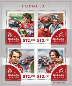 SOLOMON IS. - 2015 - Formula 1 - Perf 4v Sheet - Mint Never Hinged