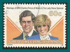Cocos 1981 Royal Wedding, 60c used  #74,SG71
