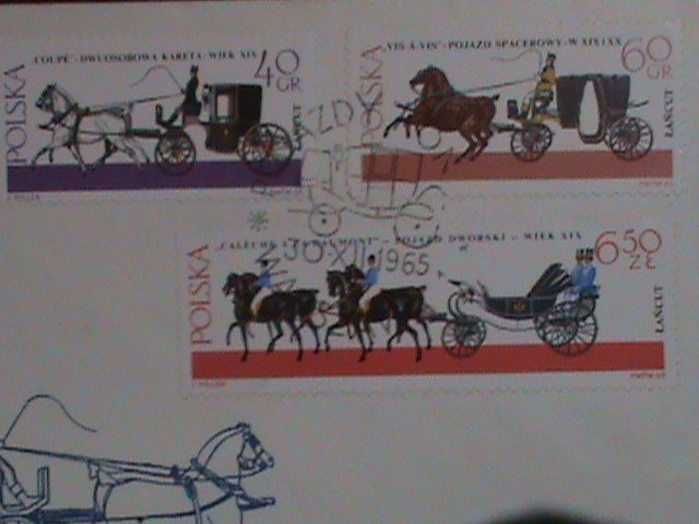 ​POLAND-1965 SC#2966 FDC HORSE DRAWN CARRIAGES-LANCUT MUSEUM-MINT FDC VF