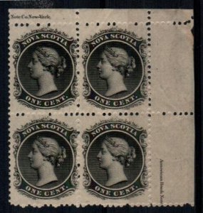 Nova Scotia Scott 8 Mint NH block (fresh gum) [TE851]