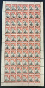 Bermuda, Scott #129, King George VI,  1/2p on 1p Sheet of 60, Mint, N.H., V.F.