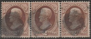 U.S. Scott Scott #146 Jackson Stamp - Used Strip of 3