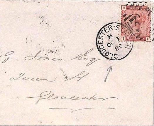 Z46 GB RAILWAY *Gloucester Station* Duplex Penny Venetian Red 1880 Cover SG.166