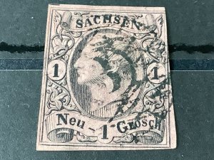 Saxony 1855 Grid Number 3 for Dresden Neustadt train station Cancel Stamp 57157