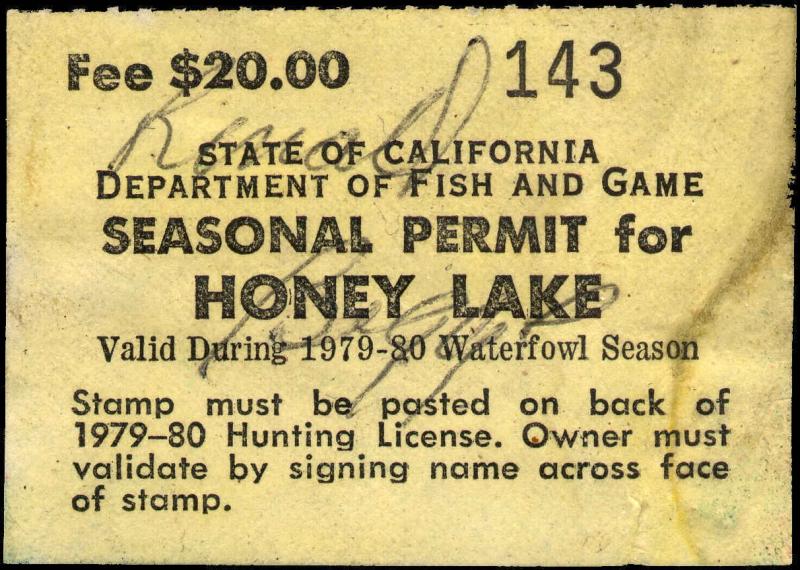 CALIFORNIA  #A24 1979 HONEY LAKE STAMP USED d119