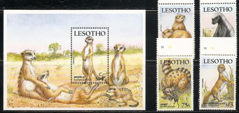 Lesotho 655-9 1988 Small Mammals set and s.s. MNH