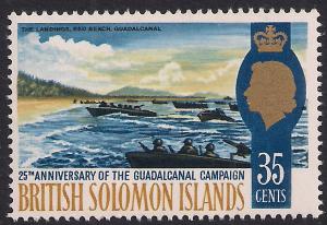British Solomon Islands 1967 QE2 35ct Pacific War Umm SG 161 ( L1233 )
