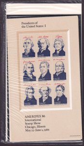 Scott #2216-2219 Ameripex 1986 Presidents (4) Block of 9 stamps - Sealed