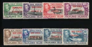 FALKLAND ISLANDS DEP. 3L1-L1 8 USED F-VF KGVI SHIP SHEEP