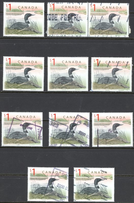 Canada Sc# 1687 Used Lot/11 1998 $1.00 Loon