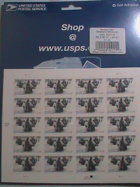 UNITED STATES STAMP:2003-SC#3803 KOREAN WAR VETERANS MEMORIAL MINT  SHEET STAMPS