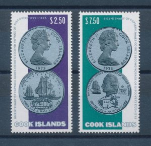 [114324] Cook Islands 1974 Coins Voyage Captain James Cook High values MNH