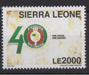 Sierra Leone 2015 Common Issue Joint Issue ECOWAS ECOWAS 40 years 40 years-