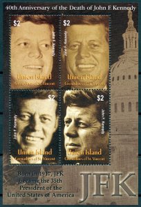 Union Island Stamps 2003 MNH John F Kennedy JFK US Presidents People 4v M/S