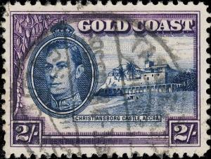 GOLD COAST - 1938 - SG 130 KGVI 2/- BLUE & VIOLET p.12-Line - VF Used