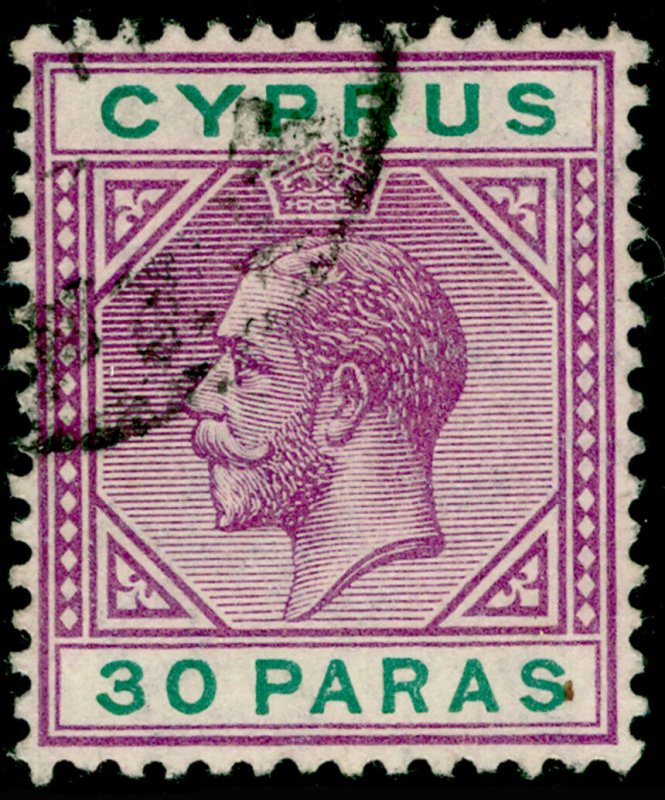 CYPRUS SG76, 30pa violet & green, FINE USED.