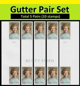 US 5852a Betty Ford imperf NDC horz gutter pair set 5x2 MNH 2024