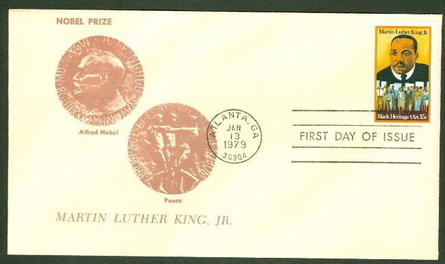 MARTIN LUTHER KING JR FDC W/ALFRED NOBEL