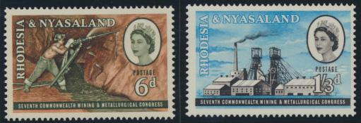 Rhodesia & Nyasaland SG 38/39 Sc# 178/79  MNH see details Mining Congress