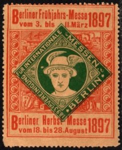 1897 Germany Poster Stamp Berlin International Spring And Autumn Fair